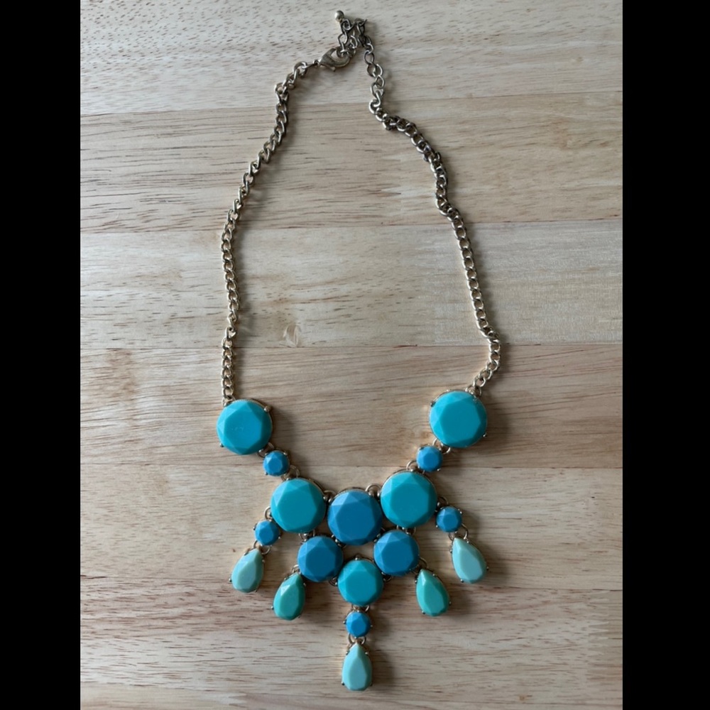 Turquoise gold statement necklace